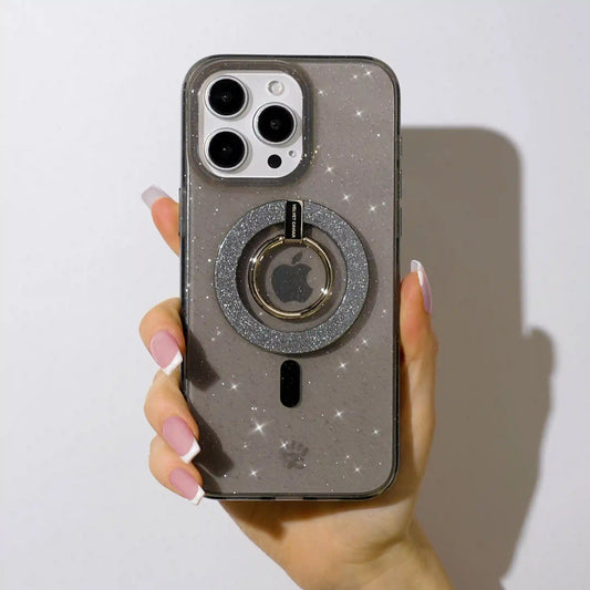 Grey Stardust Glitter MagSafe Grip Ring