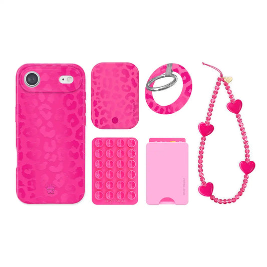 Even Hotter Pink Leopard iPhone Bundle Set