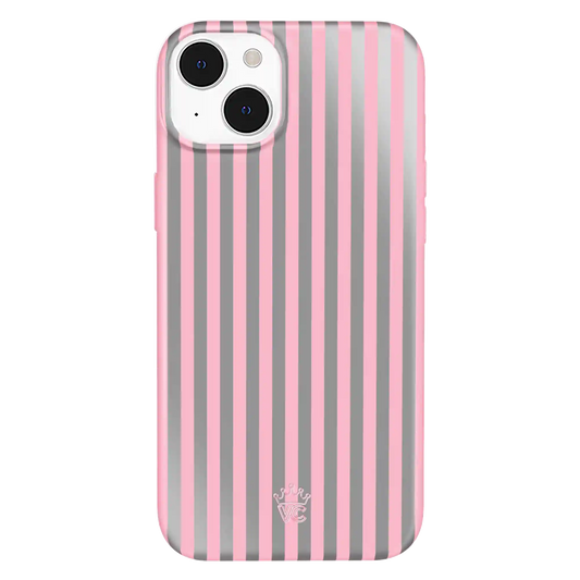 Pink Chrome Stripes iPhone Case