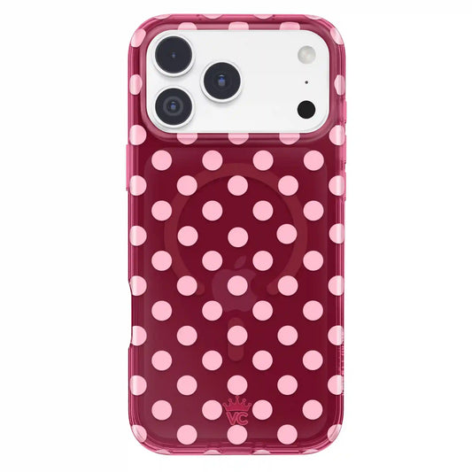 Raspberry Polka Dot iPhone Case