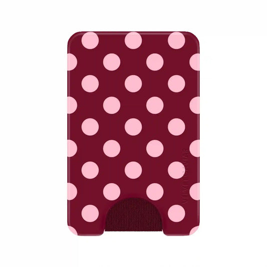 Raspberry Polka Dot MagSafe Wallet