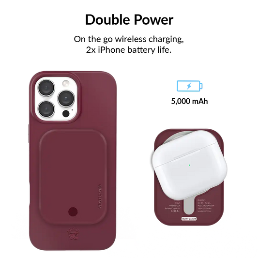 Burgundy 1990 Portable MagSafe Charger Power Pack
