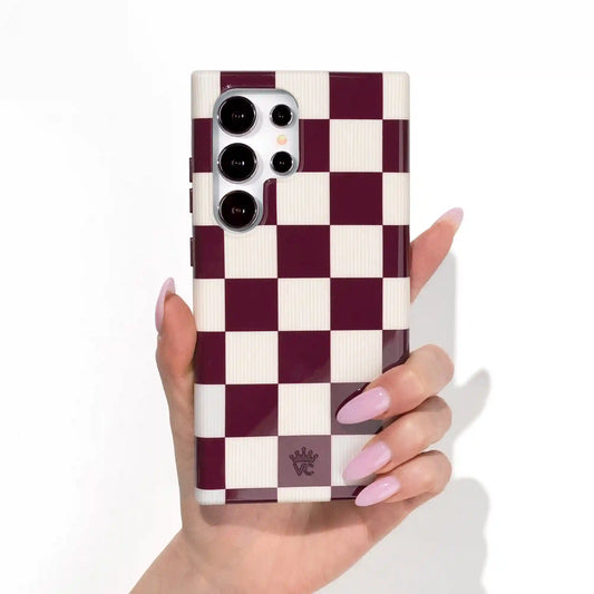 Burgundy Vibe Checker Samsung Case