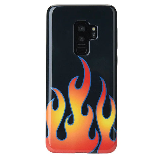 Blue Chrome Flames Samsung Galaxy Case