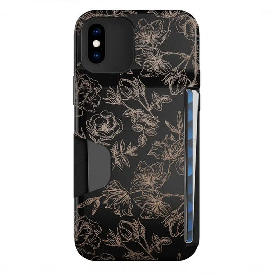 Floral Rose Gold iPhone Wallet Case