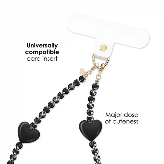 Black Heart Phone Charm