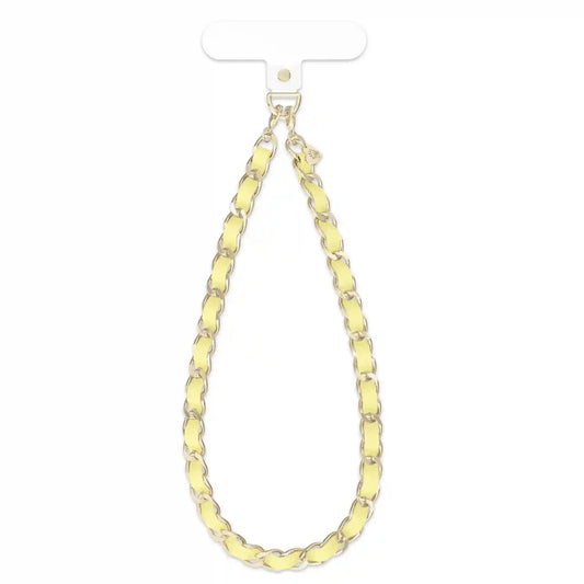 Butter Yellow Leather Chain Phone Charm