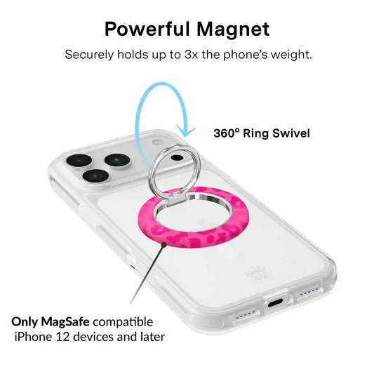 Even Hotter Pink Leopard MagSafe Grip Ring