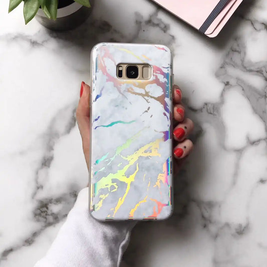 Holo White Marble Samsung Galaxy Case