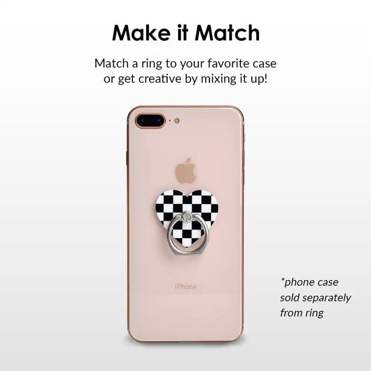 Black Checkered Grip Ring