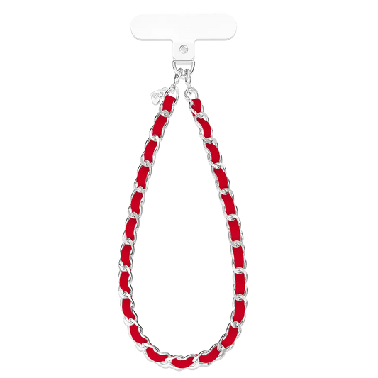 Red Leather Chain Phone Charm